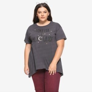 Hot Topic Midnight Hour Witchy Gray NWT Short Sleeve Top Size 0X